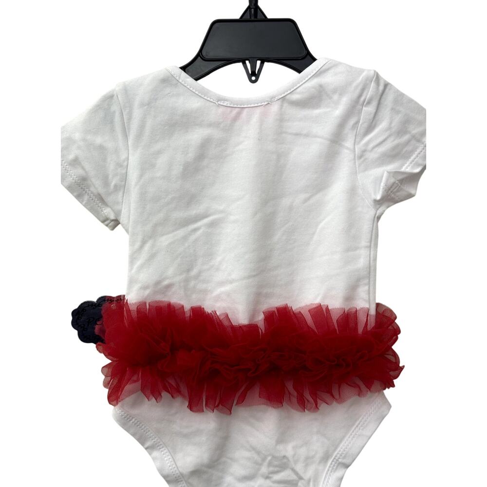 Popatu Santa Baby One Piece Tutus Crew Neck Short Sleeves White Red 18 Mos NWT - Picture 5 of 8